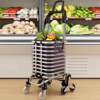 Aoliviya Official Shopping Luggage Trolley Household Portable Foldable Hand Buggy Elderly Trolley Supermarket Shopping Climbing