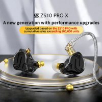 KZ ZS10 Pro X In-ear Wired Earphones Dynamic Balanced Armature HiFi Wired Monitor Earbuds 3.5mm Jack Hands Free for Mobile Phone