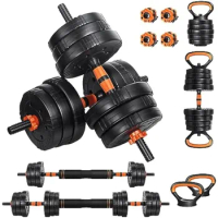 EDOSTORY Adjustable Dumbbell Set, 22lbs Free Weights Dumbbells for Home Gym, 4 in 1 Set, Barbell Set, Dumbbell Set