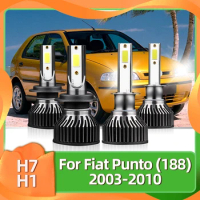 Roadsun H1 H7 Led Headlight Kit Fan Bulb 4PCS 16800LM Auto Car Lamp For Fiat Punto (188) 2003 2004 2005 2006 2007 2008 2009 2010
