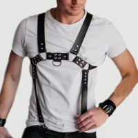 Gay Rave Harness Feisth Clothes Crop Tops Sexual One Shoulder Chest Harness Straps BDSM Bondage Belts Rave Punk Costumes