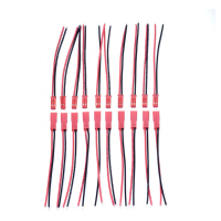สายเคเบิลตัวผู้และตัวเมียแบบ JST SM-2Pin จำนวน 40 ชิ้น พร้อมสายยาว 100 มม. ขนาด 22AWG