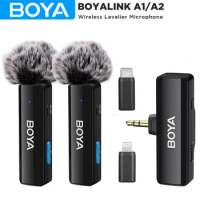 BOYA BOYALINK A Wireless Lavalier Lapel Microphone for iPhone Android PC Computer DSLR Cameras Streaming Youtube Recording Vlog