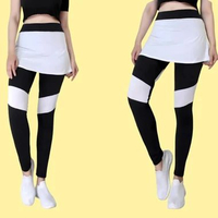 Rok Legging Celana Skirt Pants Olahraga Padel Senam Wanita Spandex Premium Jumbo Putih - Hitam