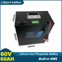60V 60AH Lifepo4 With Charger 1500W 2500W 4000W 5000W Ebike Motorcycle Scooter Lithium Iron Phosphate Battery