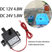 240L/H Water Pump DC 12V 24V Solar Brushless Motor Circulation Submersible Water Pumps 4.8W Watering Pump Pool Pump Ultra Quiet