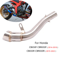 For Honda CBR650R CB650R 2019-2022 CBR650F CB650F 2014-2018 Exhaust Tips Motorcycle Mid Link Pipe Slip On 61mm Muffler Pipe