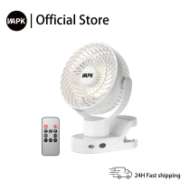【2025 New】Wapik F8 Pro Kipas Mini Tanpa Kawat dengan Kawalan Jauh Pengayun Kepala Klip Aliran Udara