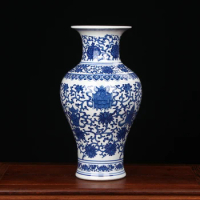 Jingdezhen Porcelain vase chinese ceramic vase China flower pot vase modern Chinese crafts blue and white vintage vase