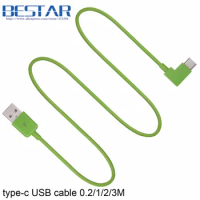 Blue &amp; Green Angle USB-C USB 3.1 Type-C Data charging Cable Angled 0.2m 1m 2m 3m ,USB C Type C Cable 20cm 3ft 6ft 10ft