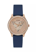 Guess Guess 模擬石英藍色矽膠錶帶女式手錶 GW0530L3