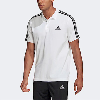 Adidas M 3S PQ PS [GK9138] 男 POLO衫 短袖 上衣 運動 休閒 舒適 吸濕 排汗 白