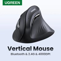 UGREEN 25444 Chuột Bluetooth 5.0 Vertical Mouse 4000DPI 2.4G for MacBook Tablet Laptop Computer Desk