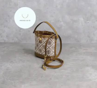 Tory Burch Monogram Brown Bucket Bag in Camel