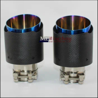 1 piece Free shipping car Accessories exhaust pipe Carbon fiber stainless steel exhaust tail nozzle is suitable for AKRAPOVIC
