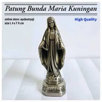 Patung Bunda Maria Kuningan Patung Maria BRASS ANTIQUE Ukir Dekorasi Altar Gereja Souvenir Maria Dud