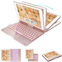 360 degree rotation 7-color backlit Bluetooth keyboard Cover Case for iPad air 4 4th 5th gen pro 11 2020 2021