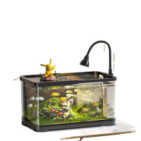 【星優】桌上型靜音生態魚缸 豪華款(免換水魚缸/桌面魚缸/小型魚缸/懶人魚缸/小魚缸/桌上缸/魚缸水族箱)