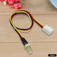 10pcs 12V 3-Pin Male to 3-pin Female PC Fan Power Extension Lengthen Cable