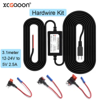 XCGaoon 12V-24V To 5V 2.5A Mini Micro USB Car Dash Camera Charger Adapter Hard Wire DVR Hardwire Kit for XiaoMi 70Mai YI 360