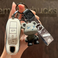 TPU Car Remote Key Case Cover Shell Fob Keychain for Porsche Cayenne Macan Panamera 718 918 911 996 
