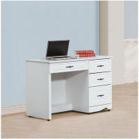 AS DESIGN雅司家具-蜜雪兒白色3.5尺歐式四抽書桌-105x54.5x78cm