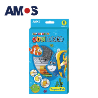 韓國AMOS 6色熱帶魚主題模型板DIY玻璃彩繪組(台灣總代理公司貨)