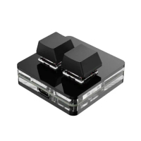 Custom Mini Keyboard 2 Key RGB Macro OSU Keypad Programmable Mechanical Keyboard for Gaming Working, Black Type B