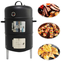Three-in-One Smoker Barbecue Outdoor Courtyard Barbecue Wood Stove Portable Grill Carbon Stove Portable Charcoal Bbq Grills Smok