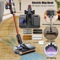 Electric Mop Head For Dyson V8 V10 V11 V15 V12slim Cordless Vacuum Cleaner Accessories,W/ UV LED Lights Floor Cleaning Tool