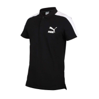 PUMA 男短袖POLO衫-短袖上衣 慢跑 高爾夫 網球 羽球 休閒 歐規 59644901 黑白
