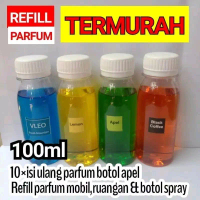 refil isi ulang parfum mobil/parfum ruangan/pewangi ruangan botol apel 100ml pengharum