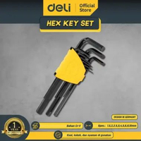 Deli Long Ball End Blacken Hex Key Set / Kunci L Set Ujung Bulat 1,5-10mm Perkakas EDL232X09H long