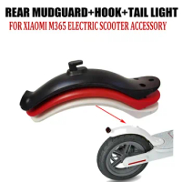 Rear mudguard+hook+tail light combination accessory for Xiaomi M365 electric scooter