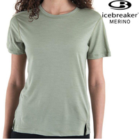 Icebreaker ACE MerinoFine 女款 超細緻美麗諾羊毛圓領短袖上衣-150 0A56Y6 A74 草綠