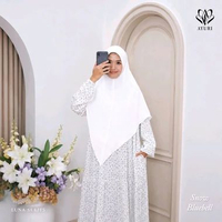 Ayuri - Gamis Rayon Set Kerudung Khimar Premium Luna Gamis + Khimar Pure Snow Bluebell