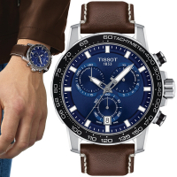 TISSOT天梭 官方授權 SUPERSPORT三眼計時腕錶 母親節 禮物 45.5mm/T1256171604100