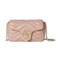 Gucci GG Marmont Mini Chain Bag Pink Beige Ghw Pink