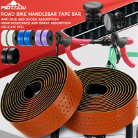 MOTSUV Bicycle Handlebar Tape Anti-Vibration PU EVA Bent Cycling Road Bike Tapes Racing Breathable Non-Slip Handle Bar Belt Wrap