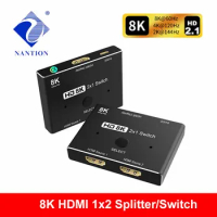 8K Switch HDMI 2.1-compatible Bi-direction HDMI 2.1 Switch 2X1 or 1X2 splitter for PS5 PS4 pro apple TV 8K@60Hz 4K@120Hz
