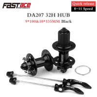 Fastace MTB Hub 32 Holes DA207 Front 100mm Rear 135mm Black/Red HG Standard QR Cube Mountain Bike Hubs 8 9 10 11 12 Speed