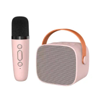 Bluetooth Speaker with 1 Wireless Microphone Mic Karaoke Machine Music Player for Adult and Kids Subwoofer System Pink