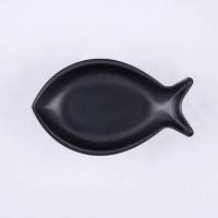 【青芳製作所】仿舊霧黑不鏽鋼魚造型餐盤27cm