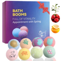 Bath Bomb Ball Set Dried Flower Mixed Color Essential Oil Bath Ball Mixed Color Floating Ball Bath Salt Ball Bomb