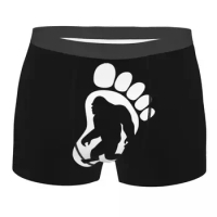 Custom Novelty Bigfoot Sasquatch Footprint Silhouette Boxers Shorts Panties Male Underpants Stretch 