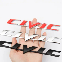 New 3D Metal For Civic logo Emblem Rear Badge Car Trunk Sticker Car Styling for Honda Civic Mugen Accord Odyssey JAZZ CRV Fit