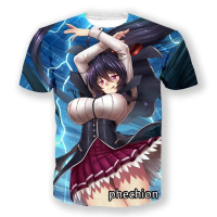 Men's Top 3D Printed Short Sleeved T-shirt Himejima Mingno DxD High School Unisex Fashion Sports Sty
