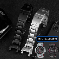 Stainless Steel Watch Band Strap For Casio MTG-B1000 Men Matte Metal black Solid Watchband Bracelet Accessories