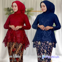 Atasan Kebaya Brokat Rinjani Tille Baju Kondangan Wanita Kekinian Model Simpel Elegan Wisuda Pesta