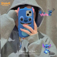 Blue Stitch Phone Case Iphone14 Anime Cartoon Iphone 13Promax Silica Gel Xsmax Soft Shell Protect Cover Kawaii Girl Gift